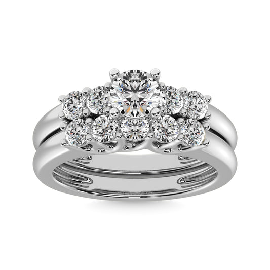 Diamond 1 1/2 ct tw Round Cut Bridal Ring in 14K White Gold