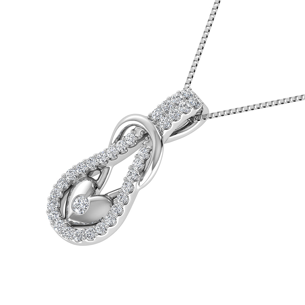 10K White Gold 1/4 Ct.Tw. Diamond Shimmering Pendant