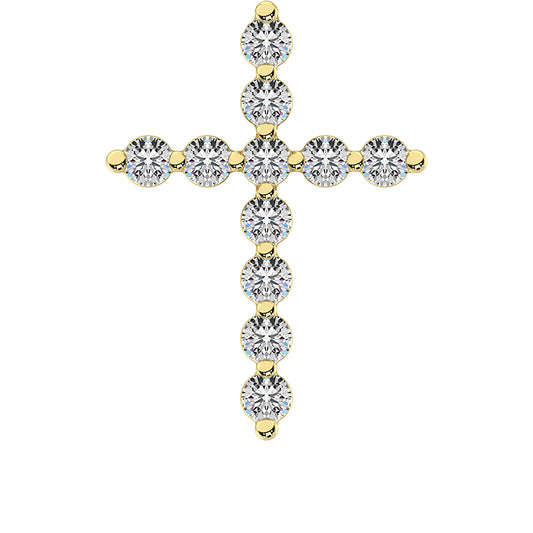 10K Yellow Gold 1/4 Ct.Tw. Diamond Cross Pendant