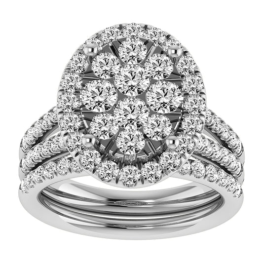 Diamond 2 1/4 Ct.Tw. Oval Shape Bridal Ring in 14K White Gold