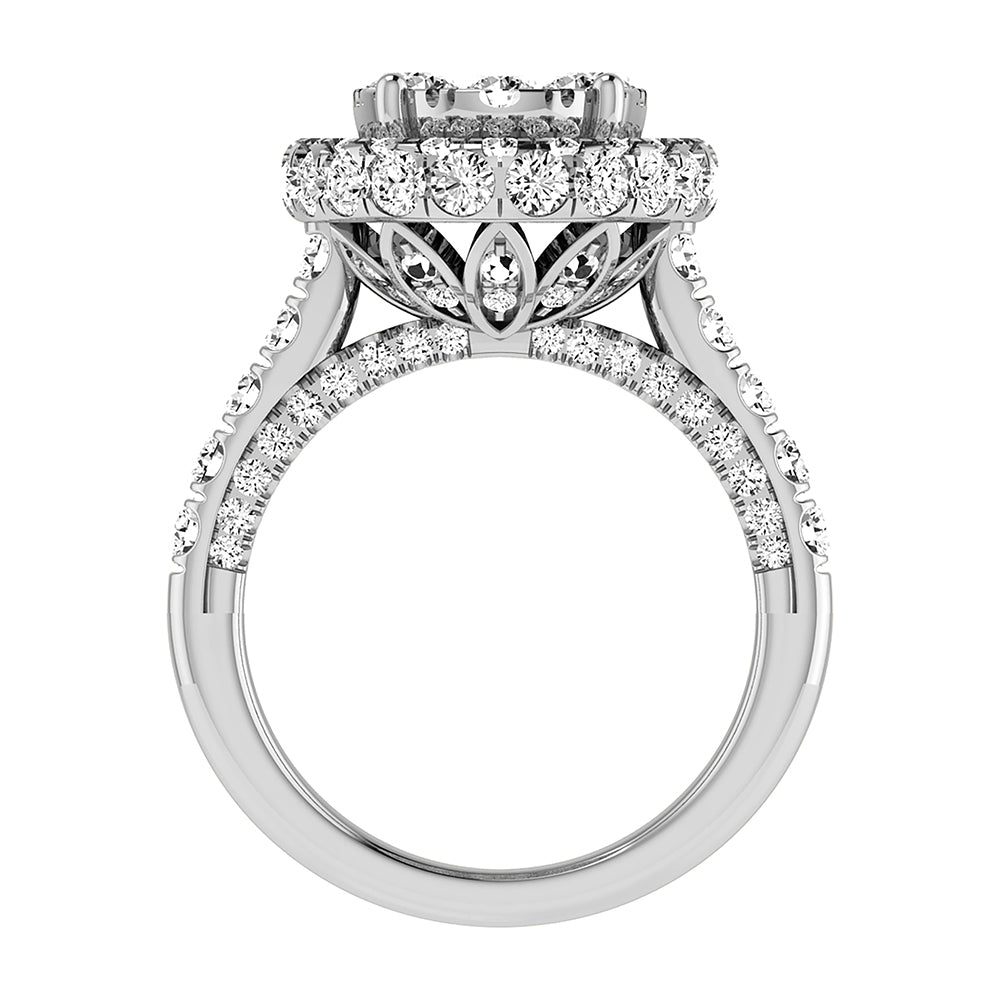 Diamond 3 3/4 Ct.Tw. Oval Shape Bridal Ring in 14K White Gold