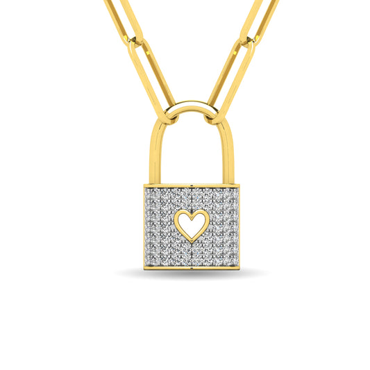Diamond 1/5 Ct.Tw. Lock Pendant in 10K White Gold