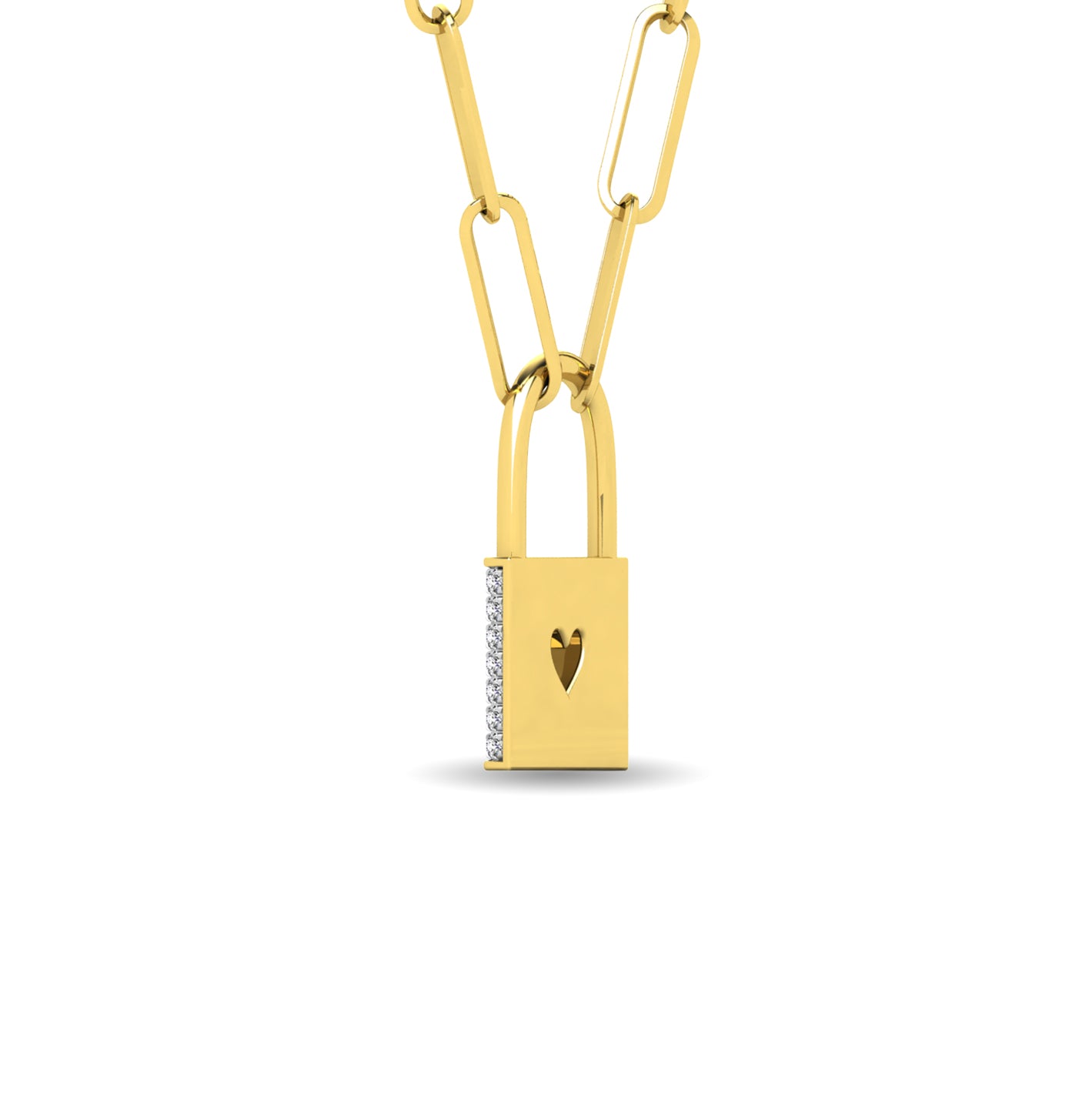 Diamond 1/5 Ct.Tw. Lock Pendant in 10K White Gold