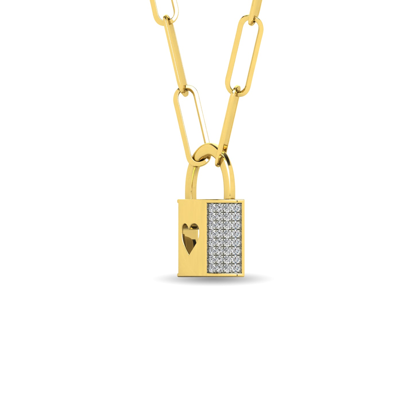 Diamond 1/8 Ct.Tw. Lock Pendant in 10K White Gold
