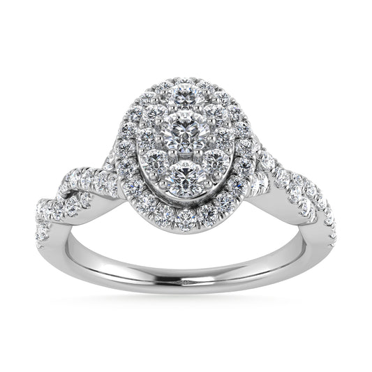 Diamond 1/2 Ct.Tw. Bridal Ring in 10K White Gold