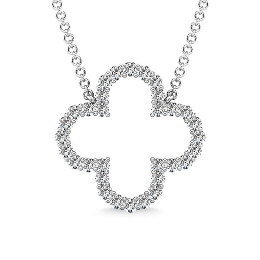 Diamond 1/3 Ct.Tw. Clover Pendant in 10K White Gold