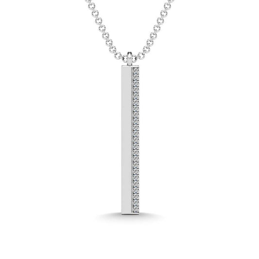 Diamond 1/20 Ct.Tw. Bar Pendant in 10K White Gold
