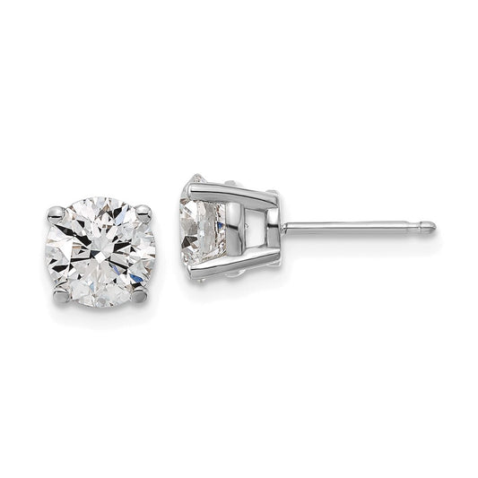 14K White Gold Lab Grown Diamond 2ctw SI1/SI2, G H I, 4 Prong Earrings