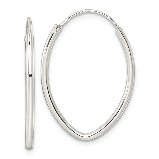 Sterling Silver Polished Endless Oval Hoop Earrings