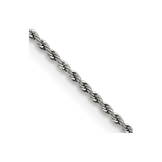 Stainless Steel Polished 1.5mm 20in Rope Chain