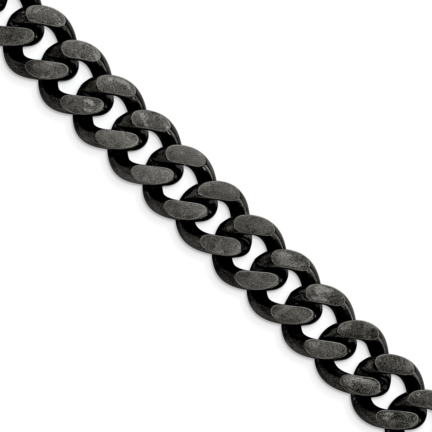 Stainless Steel Oxidized 13.75mm 24in Curb Chain