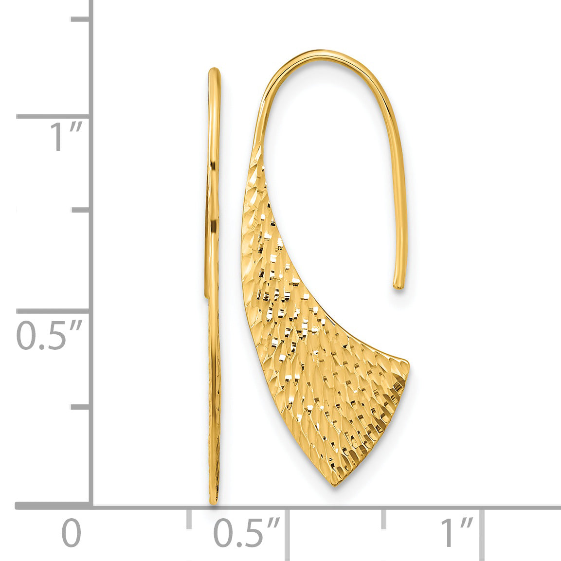 14K Polished Diamond-cut Fancy Dangle Earrings