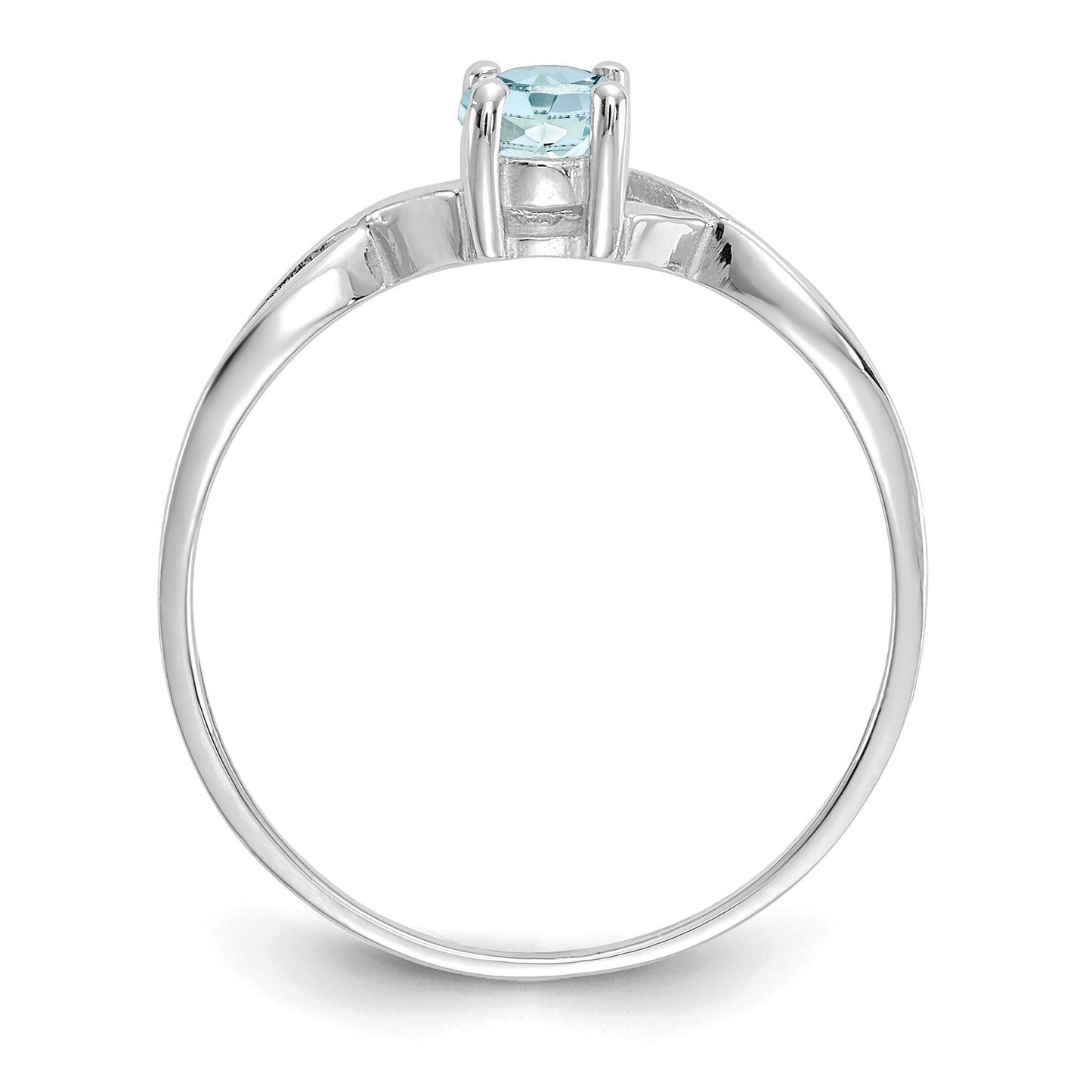14k White Gold Aquamarine Birthstone Ring